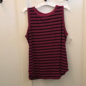 Purple and Black striped tank top